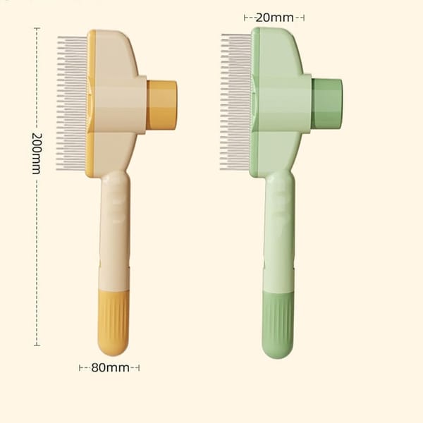Self-Cleaning Fur Brush for Dogs and Cats, Pet Hair Brush with Easy Clean, Grooming Tool, Green