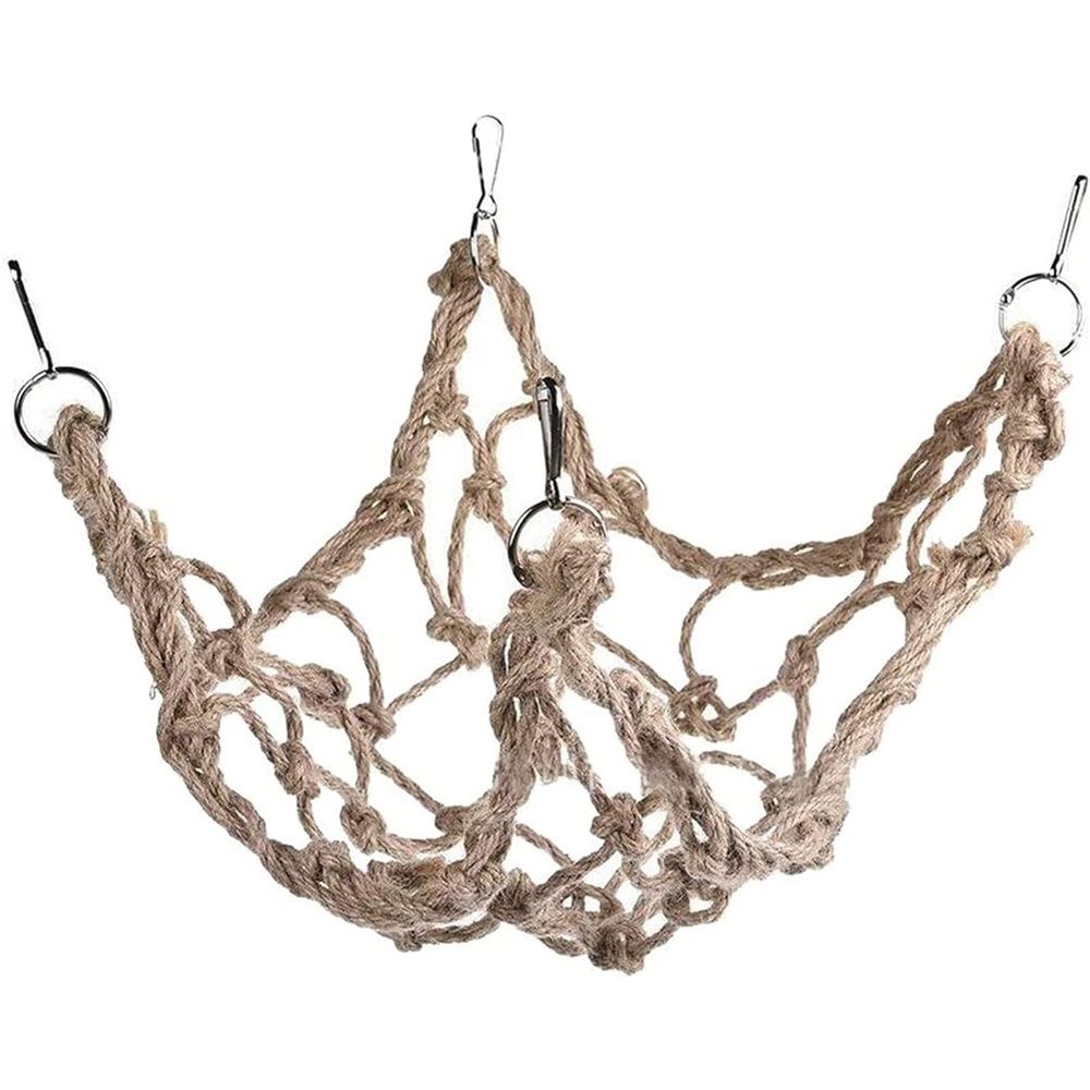 Bird Rope Perch Swing Climbing Net Toy Parrot Hammock for Cockatiels Cockatoo Rat Gerbil Chinchilla(60*60cm)