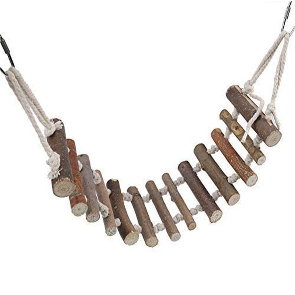 Rope Ladder Bird Toy, Bird Ladder Rope Wooden Ladder Swing Ladder Toy for Parrots Pet Hamster Parrot Parrot Perch for Cage Hanging Pet Bird Cage Accessories(10*60cm)