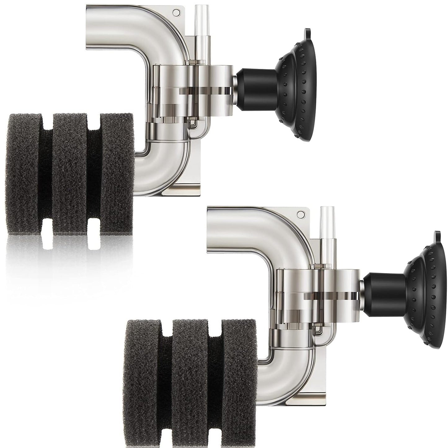 2 Pieces Mini Aquarium Single Sponge Filter Submersible Foam Quiet for Small Fish Tank 0.5-5 Gallon Fixed Freshwater Salt Water -
