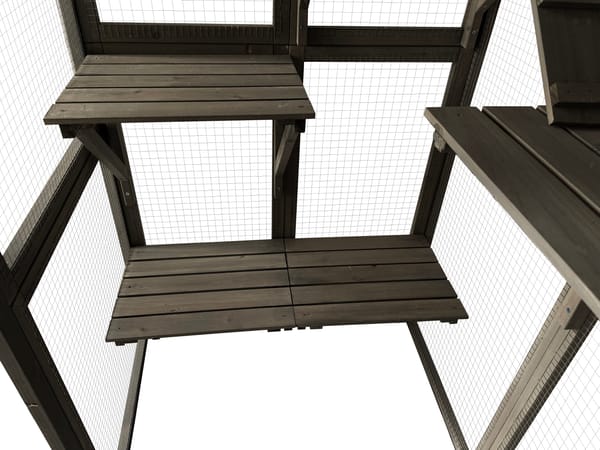 Samland Wooden Cat Cage Walk in Cat Condo House Kitten Ferret Enclosure Cage