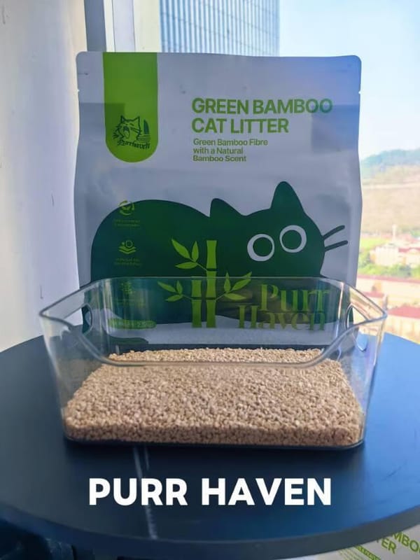 Purr Haven Green Bamboo Cat Litter | 3 Packs | 2.5 kg Per Pack