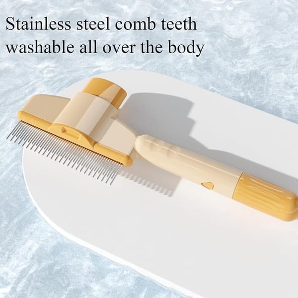 Self-Cleaning Fur Brush for Dogs and Cats, Pet Hair Brush with Easy Clean, Grooming Tool, Green