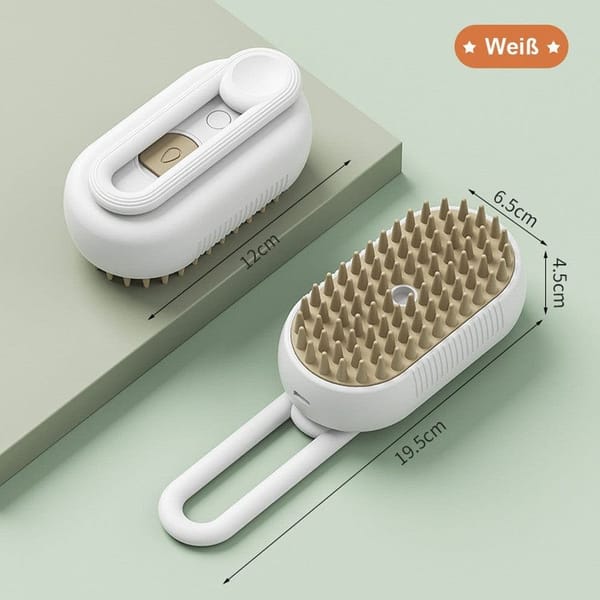 Pet Steam Brush with Spray and Massage Comb for Cats and Dogs