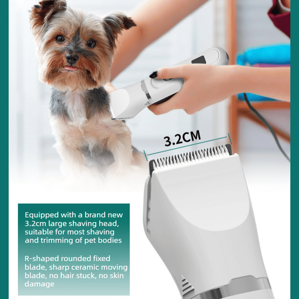4-in-1 Pet Electric Clipper, Cat and Dog Hair Trimmer and Nail Grinder, Pet Grooming Supplies - Pink