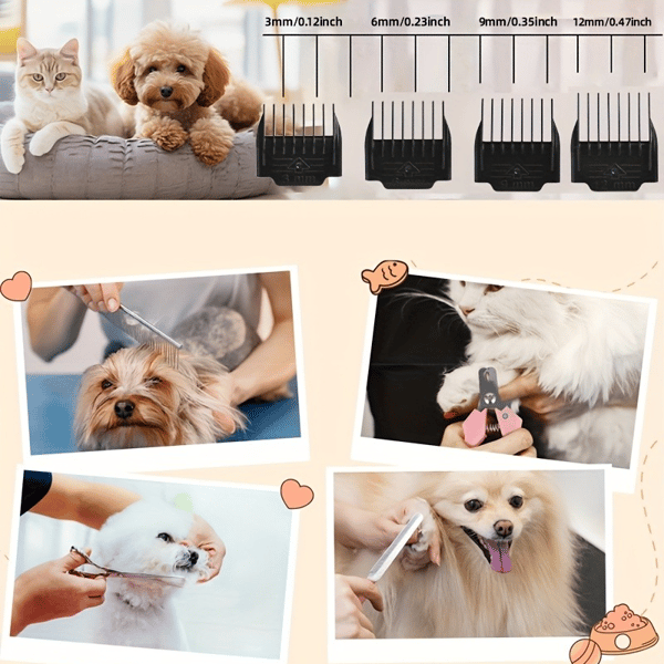 Quiet Pet Grooming Clipper Set for Home Use, Rechargeable Professional Grooming Clipper, Complete Grooming Tool Kit
