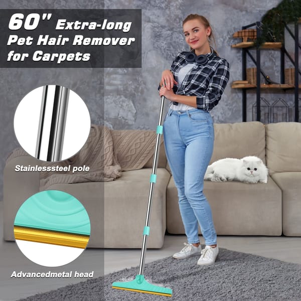 Blue Yellow pet hair remover broom, pet cleaning supplies, pet hair removal, Australian pet owners, carpet pet hair cleaner, floor pet hair cleaner, pet hair broom Australia, pet hair brush, lint remover broom