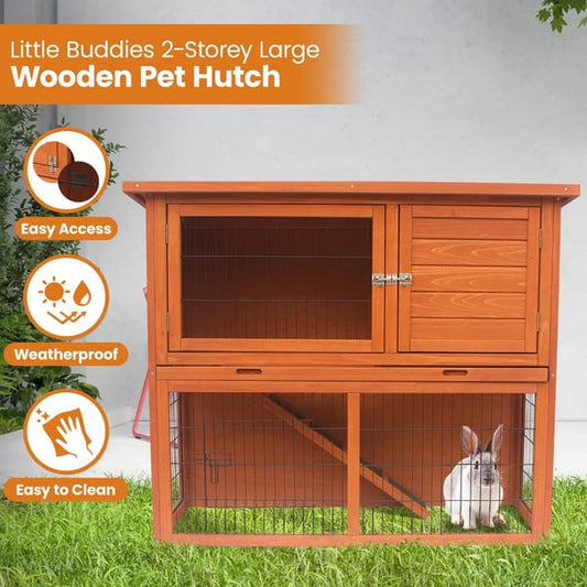 Little Buddies 2-Storey Wooden Pet Rabbit Hutch