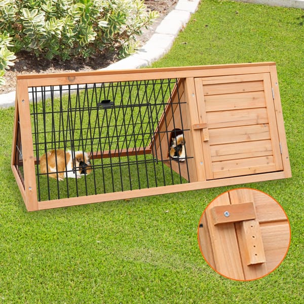 Furtastic Triangle Wooden Rabbit Hutch