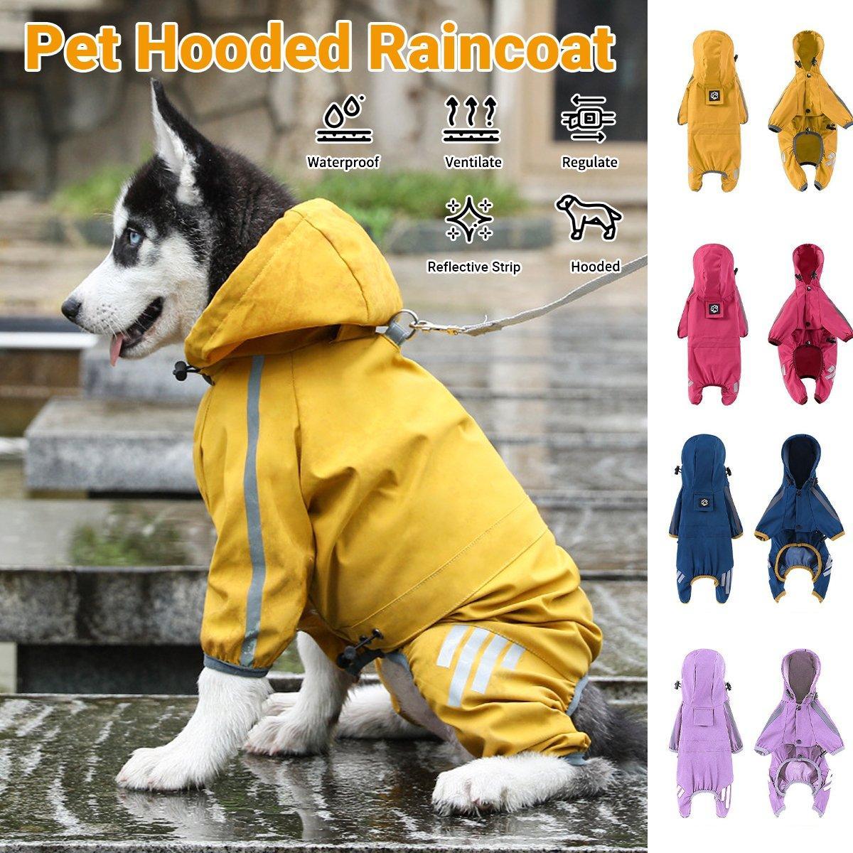 Waterproof Four Corner Pet Raincoats In Large Medium And Small Sizes Are Suitable For Dogs - Blue - S