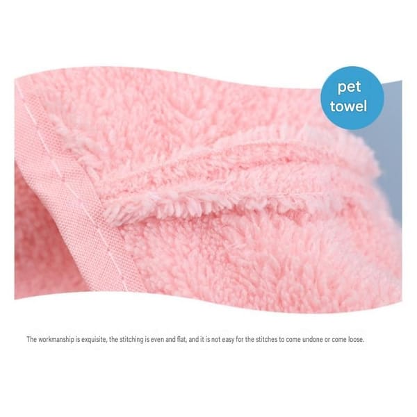 2-piece Blue Quick-drying pet grooming glove towel; made of soft, highly absorbent coral fleece; suitable for drying dogs and cats after bathing.