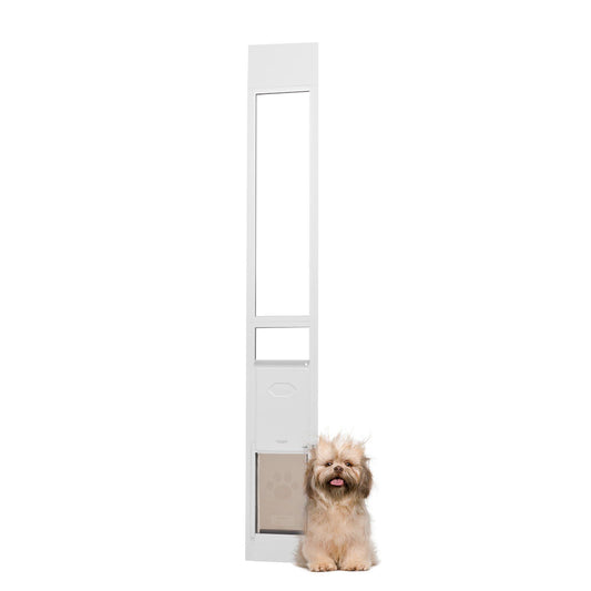 Dog Door for Sliding Glass Door, 75 7/8-80 11/16" Adjustable Height Doggy Door for Sliding Doors